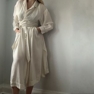 Free People Linen Wrap Dress